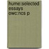 Hume:selected Essays Owc:ncs P