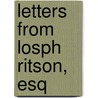 Letters From Losph Ritson, Esq door GeorgePaton