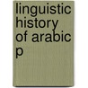 Linguistic History Of Arabic P door Jonathan Owens