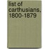 List Of Carthusians, 1800-1879