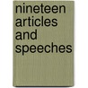 Nineteen Articles and Speeches door Finnbogi Gudmundsson