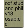 Oxf Stud Anc Phil V18 Osap:c C by David N. Sedley
