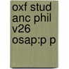 Oxf Stud Anc Phil V26 Osap:p P door David N. Sedley