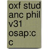 Oxf Stud Anc Phil V31 Osap:c C door Onbekend