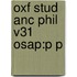 Oxf Stud Anc Phil V31 Osap:p P