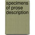 Specimens Of Prose Description