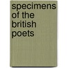Specimens of the British Poets door Anonymous Anonymous