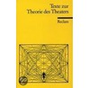 Texte zur Theorie des Theaters by Unknown