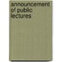 Announcement Of Public Lectures