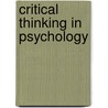 Critical Thinking in Psychology door Onbekend