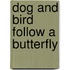Dog And Bird Follow A Butterfly