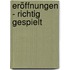 Eröffnungen - richtig gespielt