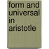 Form and Universal in Aristotle
