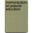 Memorandum On Popular Education