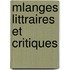 Mlanges Littraires Et Critiques