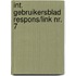 Int. gebruikersblad respons/link nr. 7