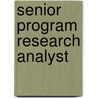 Senior Program Research Analyst door Onbekend