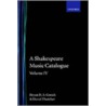Shakespeare Music Catal Vol 4 C by Thatcher
