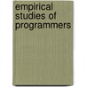 Empirical Studies Of Programmers door Onbekend