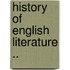 History Of English Literature ..