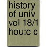 History Of Univ Vol 18/1 Hou:c C door Mordechai Feingold