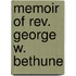 Memoir Of Rev. George W. Bethune
