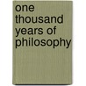 One Thousand Years of Philosophy door Rom Harre