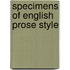 Specimens Of English Prose Style
