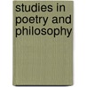 Studies In Poetry And Philosophy door Onbekend