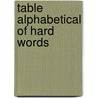 Table Alphabetical of Hard Words door Pattie McCarthy