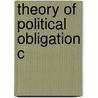 Theory Of Political Obligation C door Margaret Gilbert