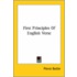 First Principles Of English Verse