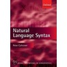 Natural Language Syntax Otl:ncs C door Peter W. Culicover