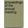 Proceedings Of The Annual Meeting by New York State Society