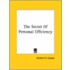 The Secret Of Personal Efficiency