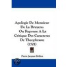 Apologie De Monsieur De La Bruyere door Pierre Jacques Brillon