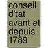 Conseil D'Tat Avant Et Depuis 1789