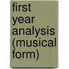 First Year Analysis (Musical Form) door Thomas Tapper