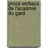 Procs-Verbaux de L'Acadmie Du Gard