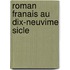 Roman Franais Au Dix-Neuvime Sicle