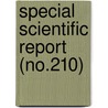 Special Scientific Report (No.210) door Wildlife Service