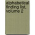 Alphabetical Finding List, Volume 2