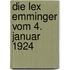 Die Lex Emminger vom 4. Januar 1924