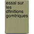 Essai Sur Les Dfinitions Gomtriques