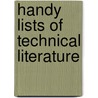 Handy Lists Of Technical Literature door Henry Ernest Haferkorn