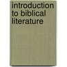 Introduction to Biblical Literature door Thomas B. Davis