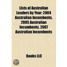 Lists of Australian Leaders by Year door Onbekend