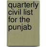 Quarterly Civil List for the Punjab by Punjab