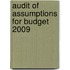 Audit Of Assumptions For Budget 2009