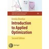 Introduction To Applied Optimization by Urmila Diwekar